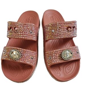 Blinged Croc Baya Platform Sandal